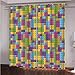 Rideaux 2 Pièces Occultant À Œillets Thermique Isolant 110x215 cm - Puzzle Couleur