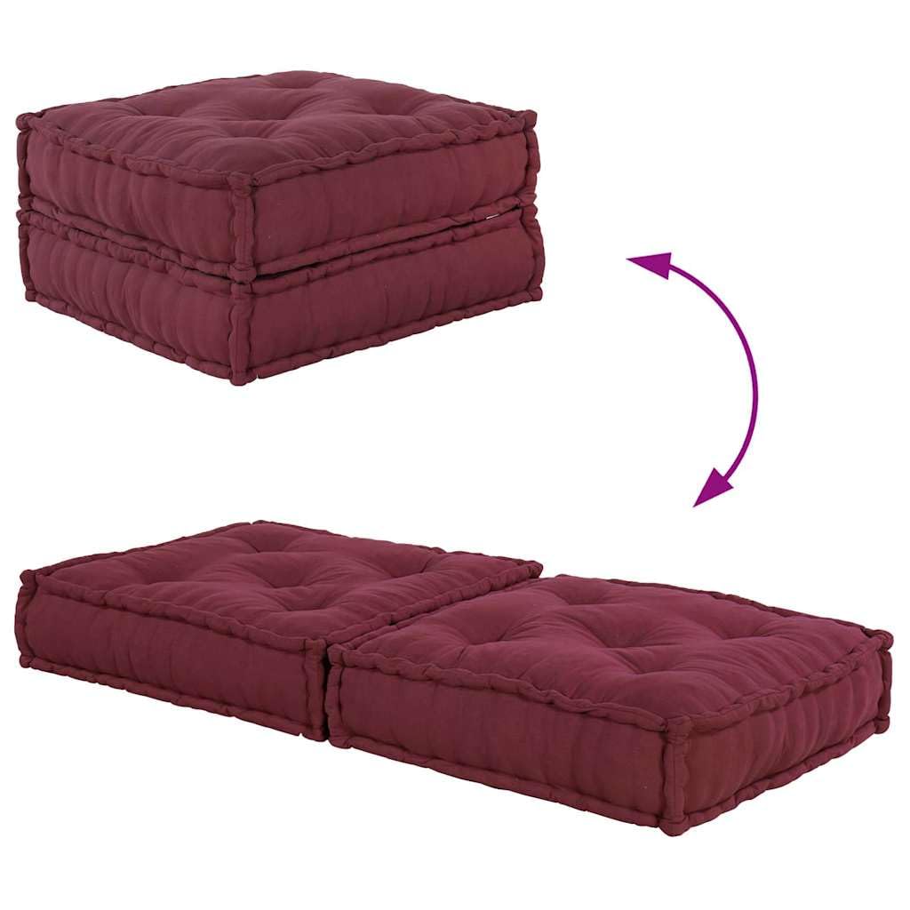 Coussin d'assise modulaire marron 70 x 70 x 36 cm en coton et mousse recyclée - Design moderne et robuste - Pour salon, jardin, balcon, terrasse