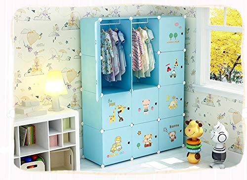 Armario infantil azul de 12 puertas ideal para organizar juguetes en el dormitorio 6