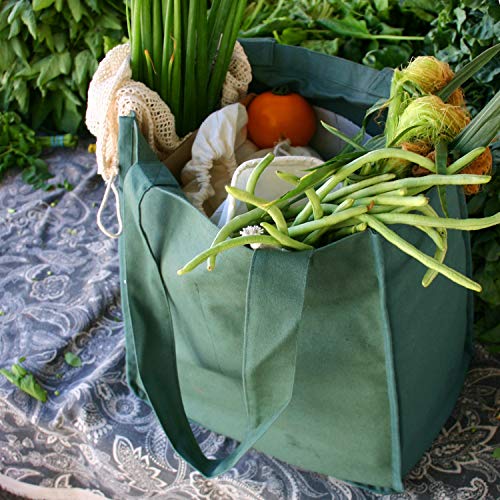 Simple Ecology Organic Cotton Deluxe Reusable Grocery Shopping Bag With Bottle Sleeves - Red 3 Pack (Heavy Duty, Washable, Durable Handles, Foldable, Craft & Gift Bag, 6 Bottle Wine Bag Carrier) #TOP4