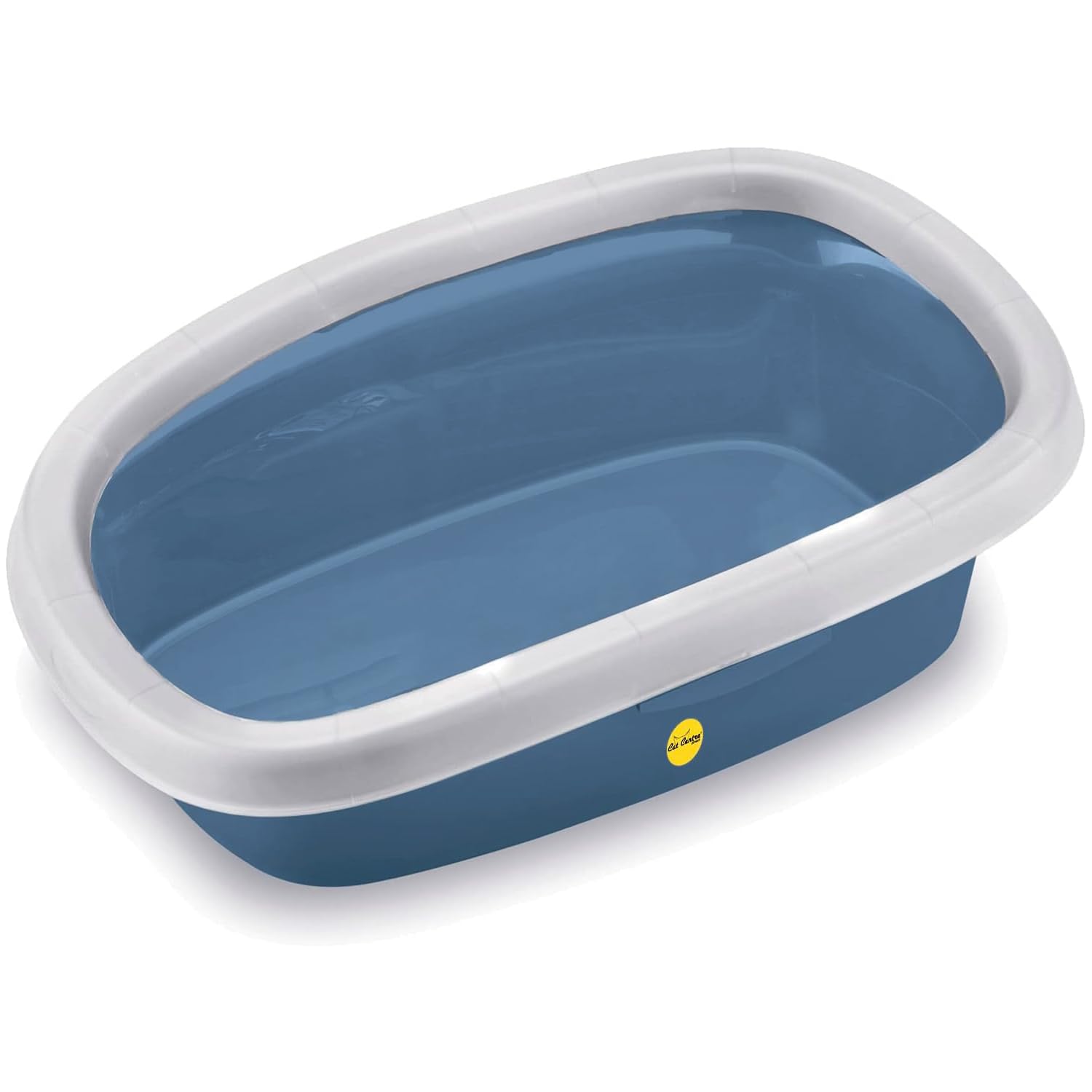 CAT CENTRE Jumbo Open Cats Litter Tray Wide Rim Blue 58cm Easy Access Box Extra Deep Quick Cleaning Pets Toilet Anti-spillage Loo Premium Quality Durable Safe Plastic Modern Design Made in Italy