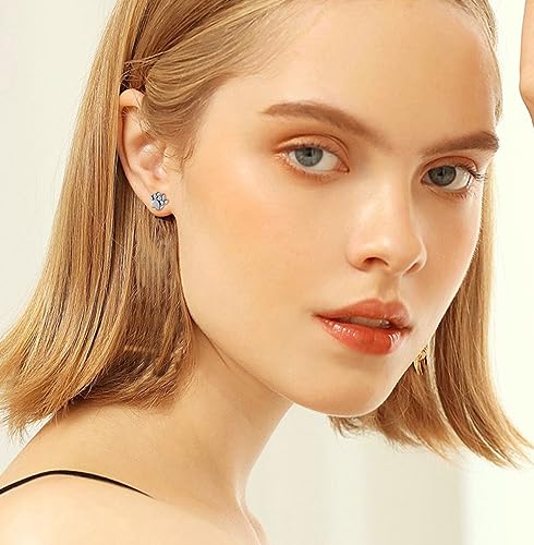 Izpack Cute Cat Paw Print Cartilage Lip Stud Earrings For Women Men Unisex Stainless Steel Dog Kitten Animal Pet Monroe Labret Barbell Helix Studs Medusa Piercing Body Jewelry Birthday Gifts 16G thumb #2