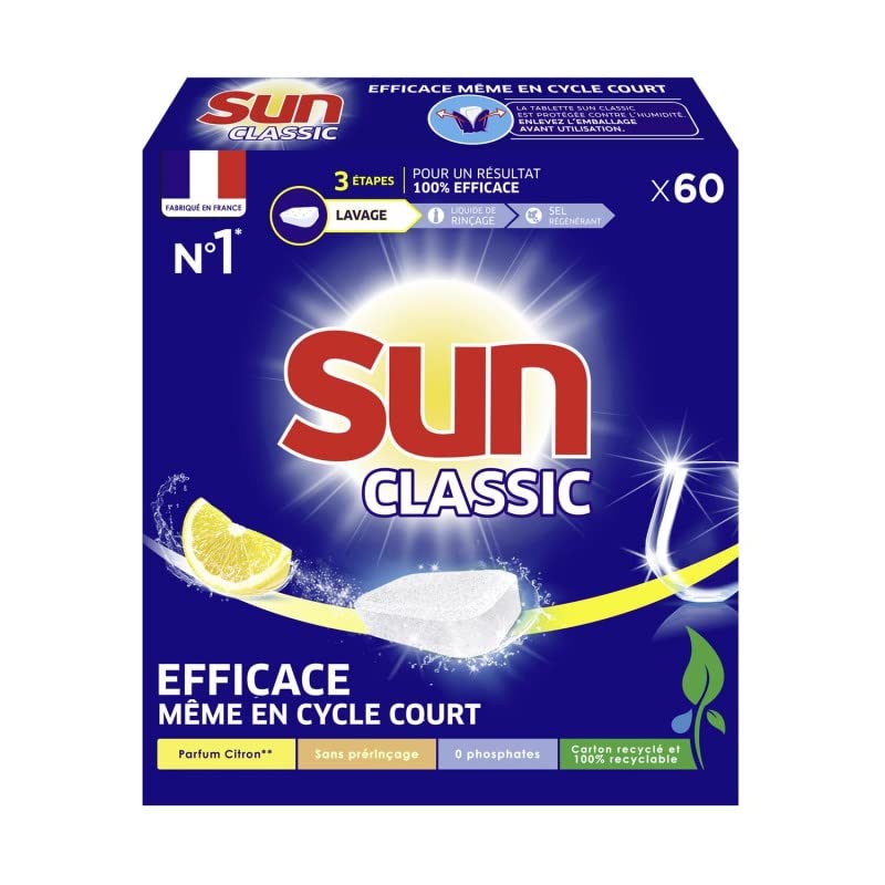 SUN – Juego de 3 pastillas para lavavajillas Classic limón
