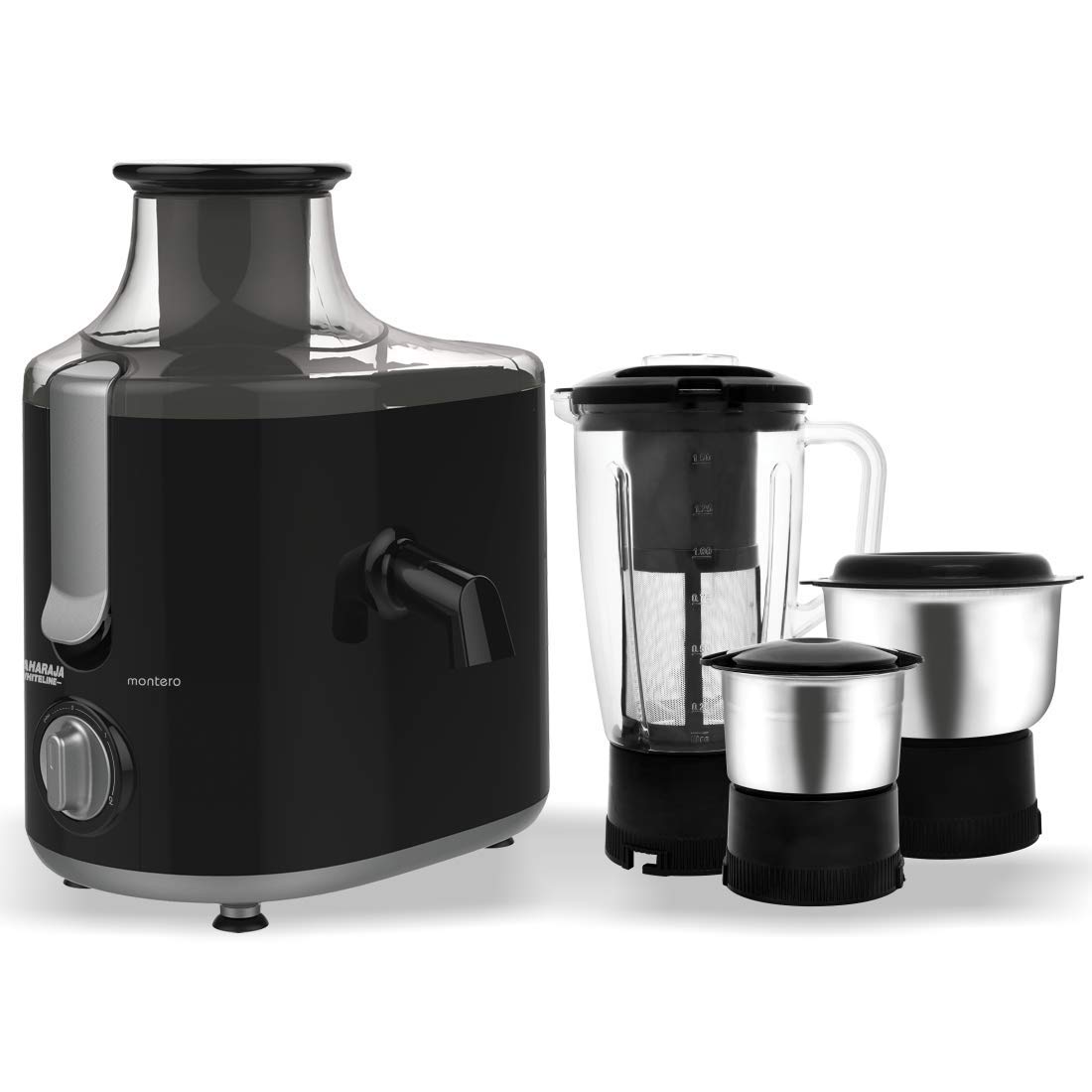 Buy Maharaja Whiteline Montero Juicer Mixer, 550W, 3 Jars (Black Silver