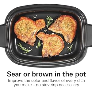 Hamiltonbeach6quart9in1programmableslowcookerwithsearbrowningricesteamsauteroastdelaystartkeepwarmfunctionsnonstickpfasfreedishwashersafecrockblack33604 Urban Country Home Decor Hamilton beach 6 quart 9 in 1 programmable slow cooker with sear browning rice steam saute roast delay start keep warm functions nonstick pfas free dishwasher safe crock black 33604 urban country home decor