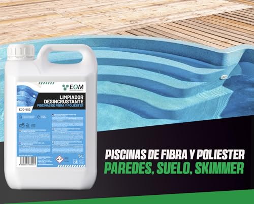 Miniatura 3 de Eqm - Eco-502 - Limpiador Desincrustante Piscinas Fibra-Poliéster - 5l - Limpieza Del Vaso, Bordes Y Línea De Flotación - Elimina Todo Tipo De Incrustaciones