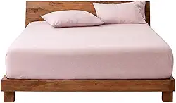 Decolab Jogo de Lençol 100% Algodão Premium Extra Macio - Roupa De Cama Antiácaro, Inclui Lençol Com Elástico (Forro) E Fronhas (Rosa, Queen Simples)