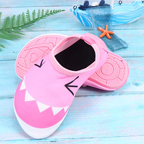 CLISPEED 1 par de Sapatos de água Padrão de Boca de Tubarão de Secagem Rápida Na Praia Sapatos Aquát