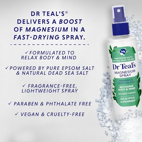 Dr Teal's Magnesium Eucalyptus Spray with Natural Dead Sea Salt, 8 fl oz (Pack of 2) - image 4