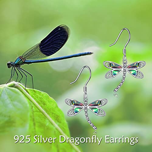 Onefinity Dragonfly Earrings Sterling Silver Abalone Shell Dragonfly Dangle Drop Earrings Dragonfly Jewelry Gifts For Women Girls #TOP4