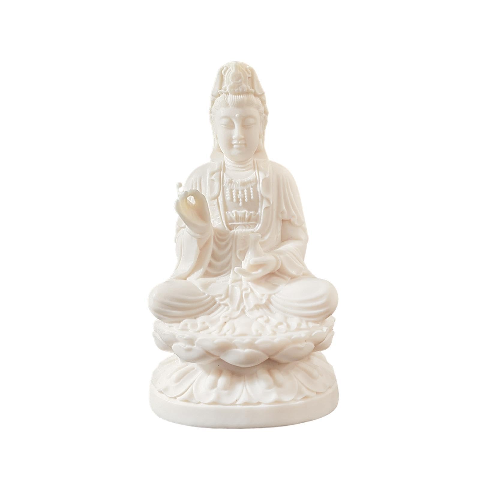 QIXCXAZ Tabletop Shelf Car Office Home Religious Display Exquisite Guanyin Sitting Statue Unique Decor Choice For Spiritual Seekers Fengshui Crafts Living Room Bedroom Vehicle
