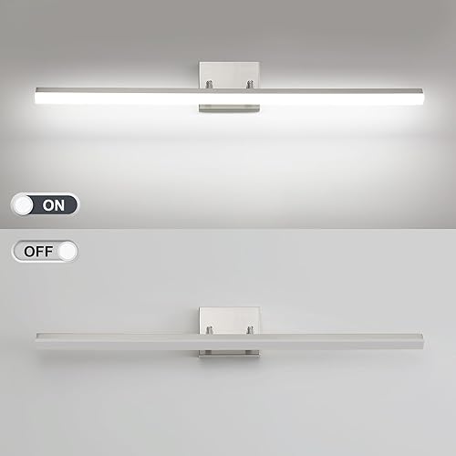 Miniatura 2 de Lámpara LED de tocador de 36 pulgadas, 36 W, 2500 lm, moderna lámpara de baño ajustable de níquel cepillado sobre el espejo, barra de luz regulable