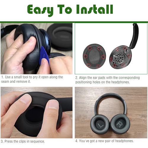 Almohadillas de repuesto Space Q45 compatibles con auriculares Anker Space Q45 Adaptive Active Noise Cancelling miniatura 4