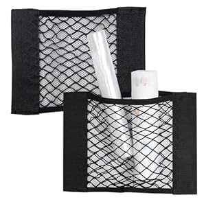 HLIWS 2 Pcs Car Storage Mesh Bag Organiser,Black Mesh Organizer Nets,Garbage Bag Organizer,for Kitchen Travelling Supplies,Car Truck Trunk(16.5 * 23cm)