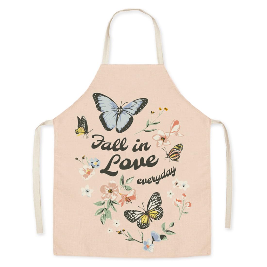 BEPSYOM 1 delantal de cocina, delantal de barbacoa de algodón, delantal de cocina estampado rosa para mujer, delantal personalizado, regalo divertido