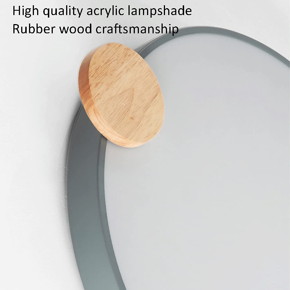 Lampa sufitowa do sypialni Lampa sufitowa LED nowoczesna okrągła prosta szara lampa sufitowa do przedpokoju, szafek do sypialni, kuchni, 3 kolorów zmiennego oświetlenia płaskiego ekranu. XIAOYINGU