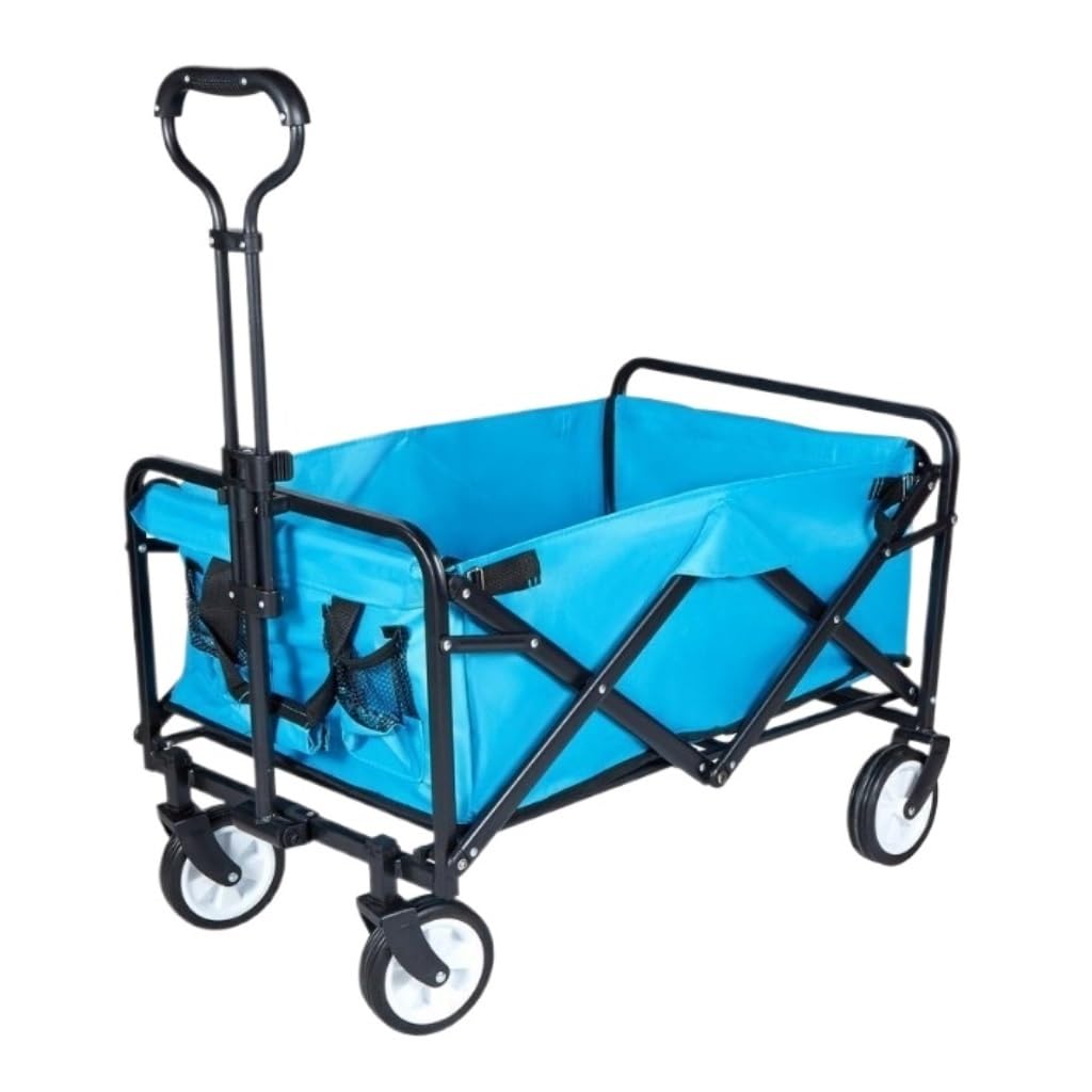 Fgjsfhrdtu Blue Folding Cargo Trolley, Portable Camping Picnic Cart For Household(Blue)