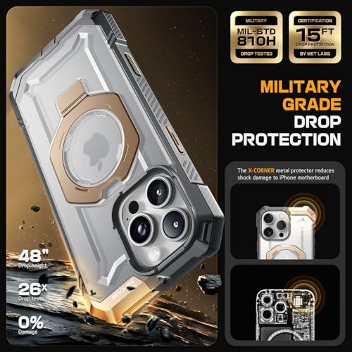 Image of SUPCASE for iPhone 16 Pro Case with Camera Control Capture Button (Unicorn Beetle Grip), [Compatible with MagSafe] Heavy Duty Rugged Magnetic Stand Phone Case for iPhone 16 Pro 6.3'' 2024, Desert /Gold