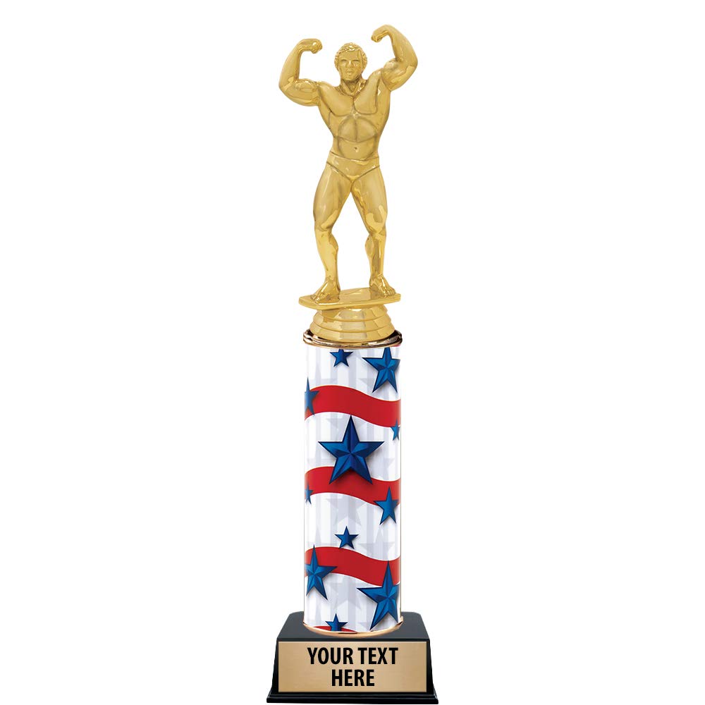 11" Custom Male Bodybuilding Trophies - Bodybuilding Trophy Perfect for Weightlifting Competitions, Body Builder Trophy, Bodybuilding Awards