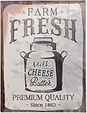 Retro Metall-Blechschilder Bauernhof Fresh Milk Cheese 