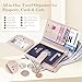 Dadanism RFID Passport Holder for Travel, Pu Leather Passport Wallet Cover with Card Holders, SIM Slots, Zippered Coin Pocket and Cash Slot, Slim Compact Travel Wallet for Women, Pink