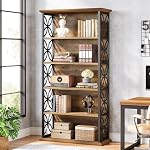 Tribesigns 6-Tier Tall Bookshelf, 71" Industrial Bookcase with Metal Frame, Freestanding Open Storage Shelves for Home Office, Living Room, Bedroom
