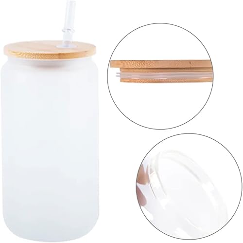 Miniatura 2 de Stylish Evil Eye 16oz. Glass Can with Straw and Bamboo Lid - Unique Gift for Good Luck and Positive Energy