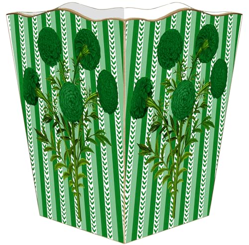 Caneca de basura cuadrada de madera artesanal rosa