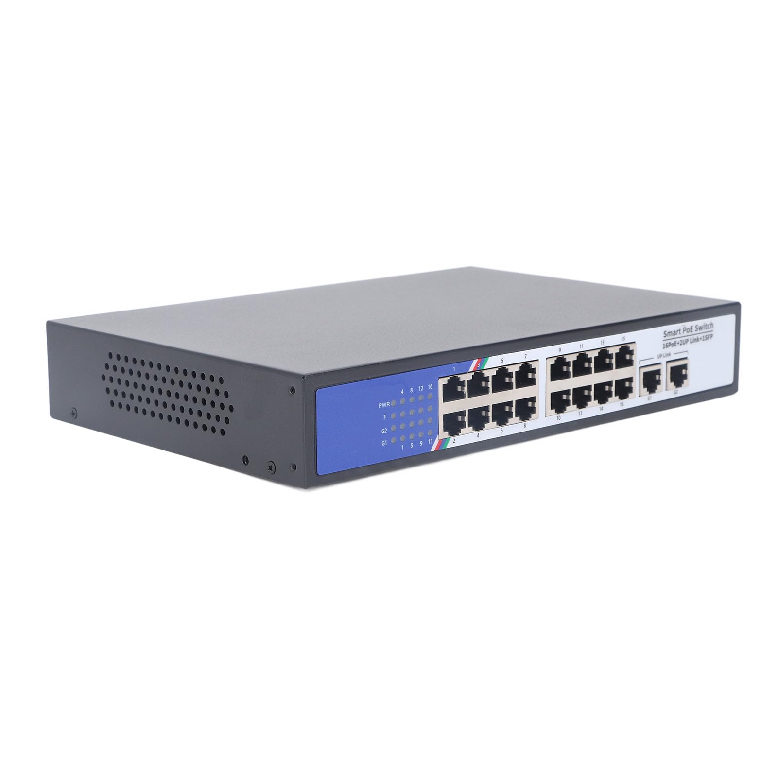 Marhynchus Switch Ethernet, Hub di Rete a 18 Porte Splitter Ethernet Plug And Play per Ufficio Domestico 100‑240 V (Spina UE 100‑240 V)