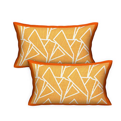 Image of RajasthaniKart Pure 100% Cotton Double Bed Sheet with 2 Pillow Covers (Bedsheet for Double Bed Cotton, Orange,5268)