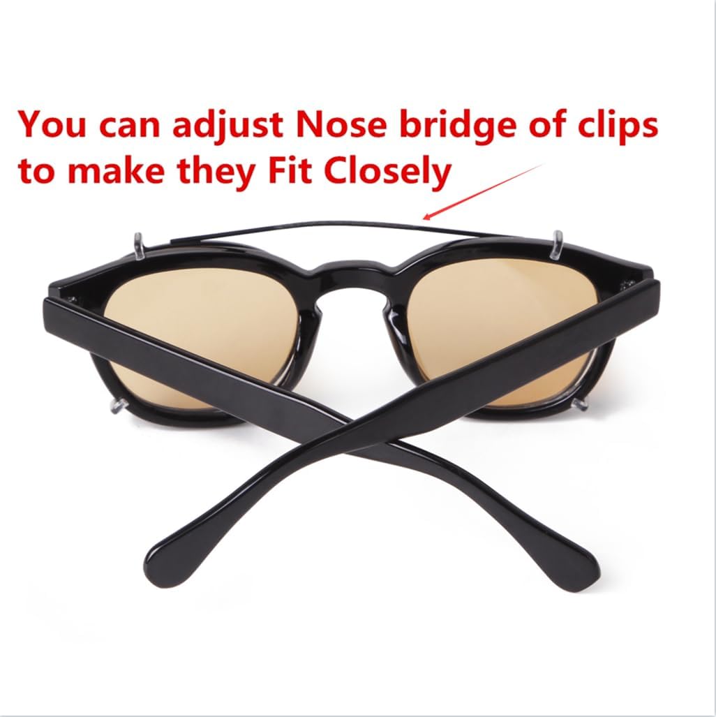ADE WU Clip on over Glasses Sunglasses Vintage Small Round Clipon Glsses for Women Men Fashion Unisex Style 46mm - Image 3