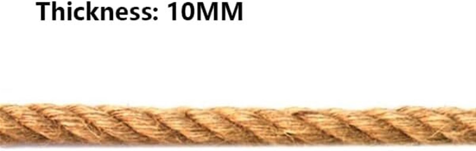 Bundling Craft Decor Cuerda de Yute Natural Cuerda Gruesa, Cuerda de Yute Natural de 10 mm Cuerda de cáñamo Trenzada Cuerda de Yute Gruesa Cuerda de Manila for Entrenamiento físico y de Fuerza (Tamaño