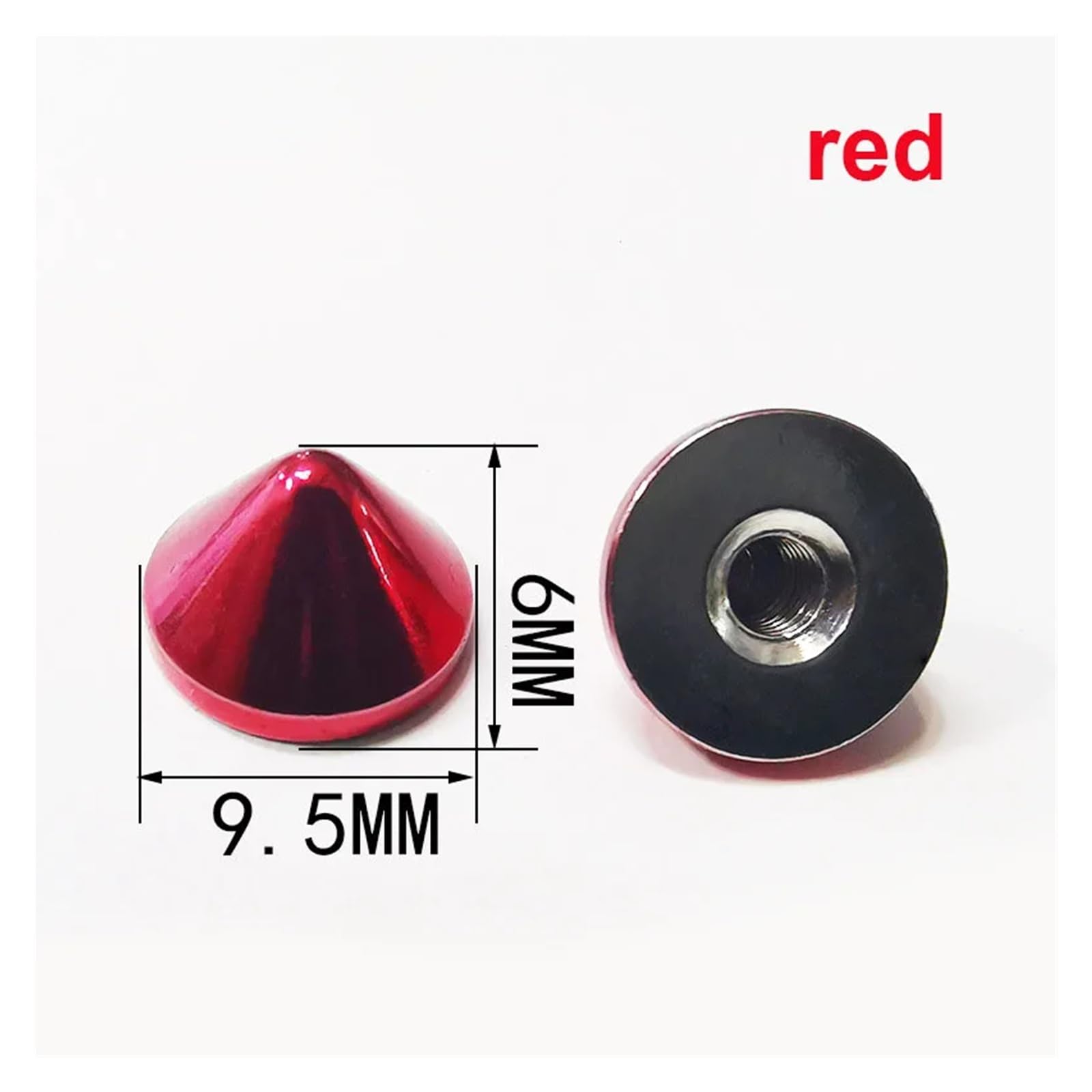 Lote de 10 tachuelas de metal con forma de bala, estilo punk, for bolsos, ropa, cuero, manualidades, teléfono, zapatos, fundas, accesorios de decoración DIY.(Brightyellow 9.5x6mm)
