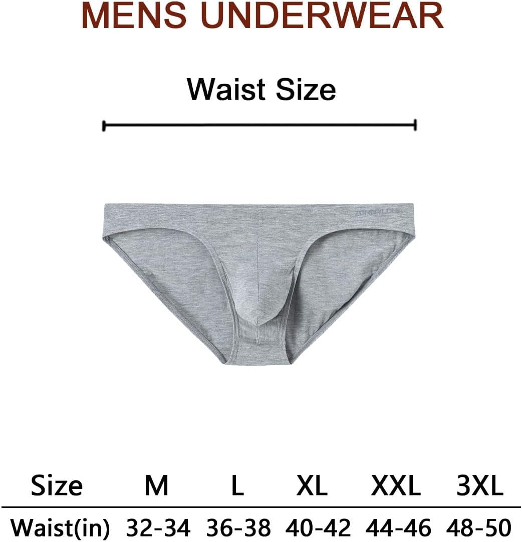 SUMABA Men's Underwear Briefs Stretch Lightweight Low-Rise Briefs Bugle Pouch