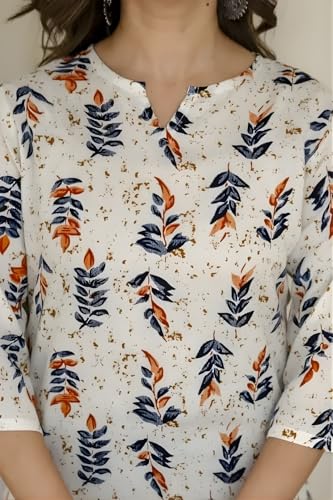 Image of Women's Short Kurti in TopsTunic Rayon Cotton Blend | Ladies Ethnic Tunic