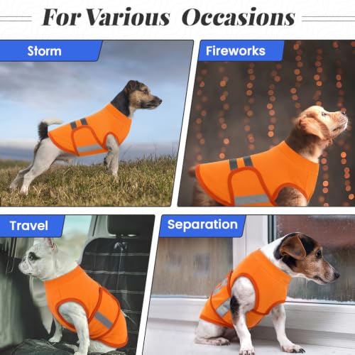 Image of MIGOHI Dog Anxiety Relief Coat,Comfort Anxiety Vest for Dogs,Adjustable Dog Anxiety Calming Wrap for Fireworks,Travel,Separation,Anxiety Jacket for Medium Dogs,M, Orange