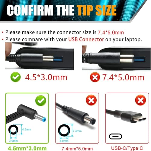 Image of 150w 19.5v 7.7a Pin 4.5 * 3.0mm Compatible for HP ZBook Studio G3 G4 G5 G6 G7 G8,15 Power G7 G8, Fury 15 17 G7 15u G3,15v x360 G5 OMEN 15 5000 5100 5200 15-5010nr 15-5210nr, 5220nr, ax043dx, ax256nr