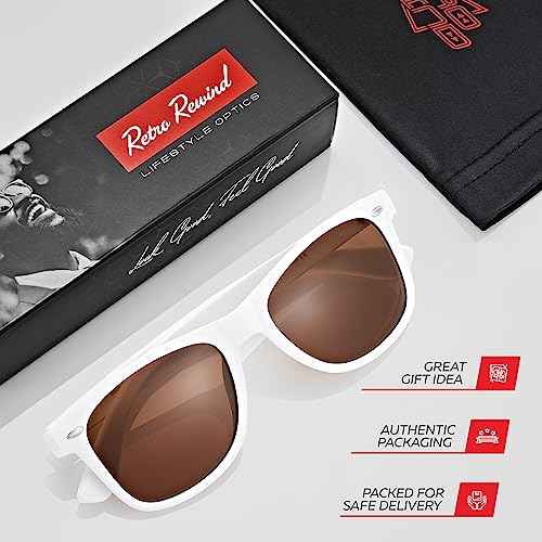 Image of Retro Rewind Polarized Sunglasses for Women Men - UV400 Classic Square Vintage Shades Trendy Unisex Sun Glasses
