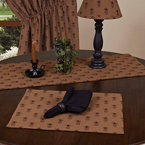 A1 Home Collections 0D108258 Home Collection By Raghu Pineapple Town Mocha & Black Table Runner thumb #1