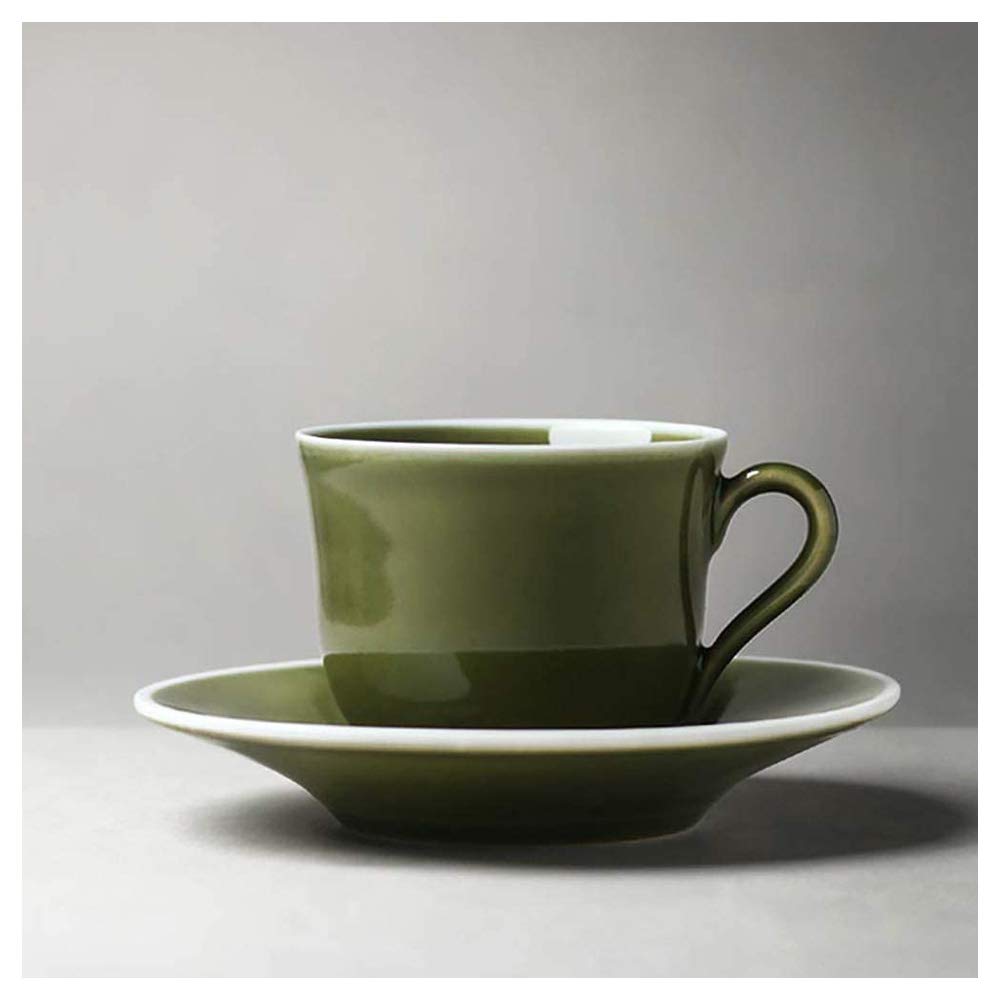 ZHOUXIAO Tazze da caffè Espresso in Ceramica e piattini, tazzine da tè/tazzine da caffè, Grande Set di Tazze da tè per Ufficio in casa, Tazza da caffè Vintage Uomini (B)
