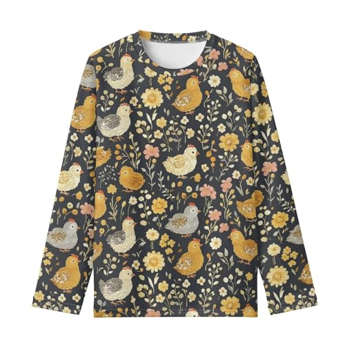 Image of Renewold Boys Girls Tees Kids T-Shirt Long Sleeve Crewneck T Shirts Casual Athletic Tops Clothing for Home School Travel