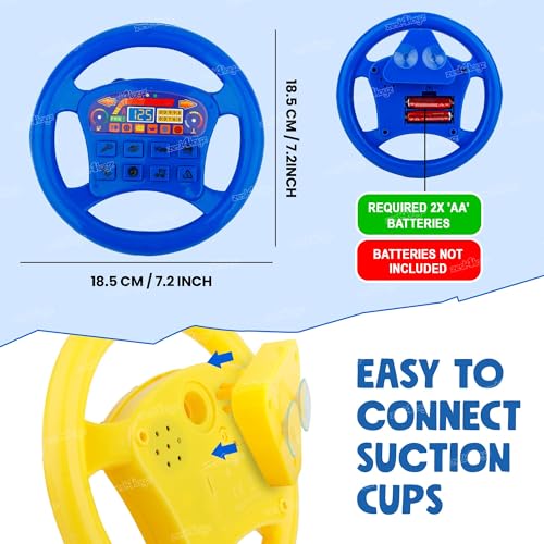 Image of Zest 4 Toyz Kids Steering Wheel Toy with Music and Sounds Rotating Wheel Car Police Ambulance Fire Siren Effects Fun Play Toy (Random Color)