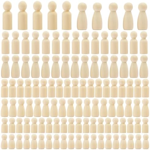 Gazechimp 20 Pack Natural Unfinished Wooden Peg Dolls, Wooden Peg Doll Wooden Peg Doll People Wooden Peg Doll Body For Diy Crafts Wedding Party Home Decoration