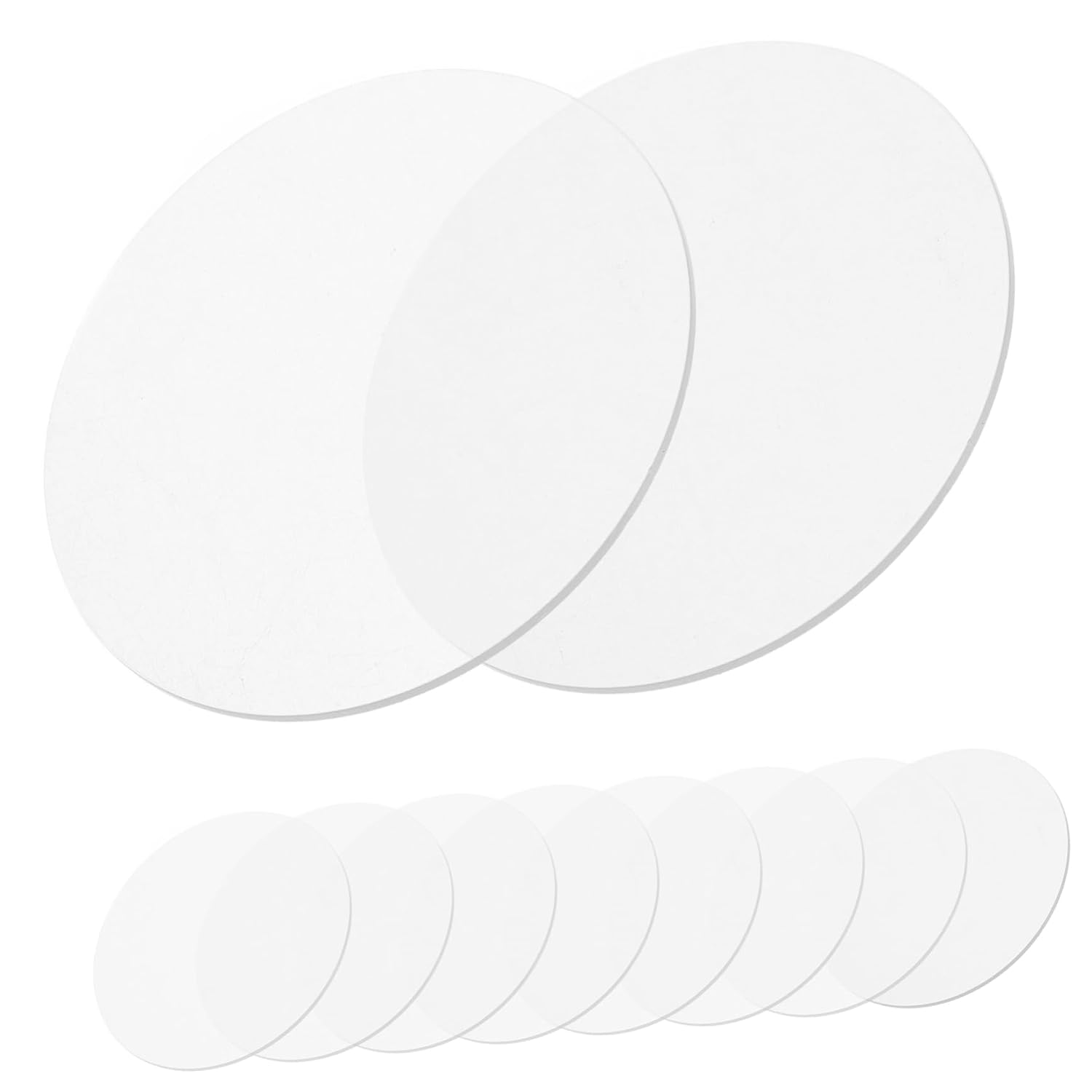 KICHOUSE 10pcs Round Acrylic Discs Acrylic Circles for DIY Crafts Painting and Table Decor Thickness Reusable and Easy to Clean