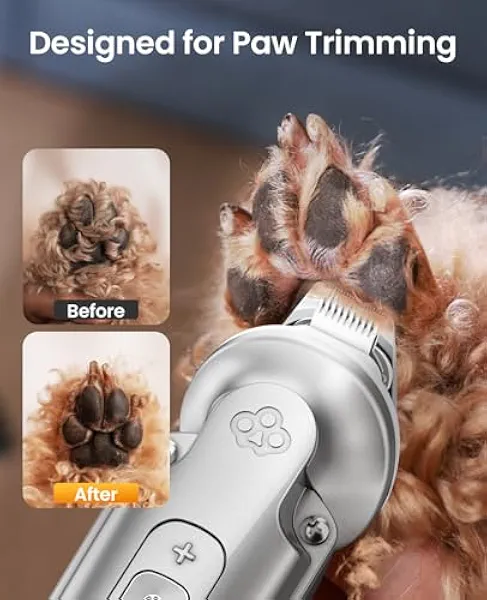oneisall Small Dog Clippers and Paw Trimmer with Low Noise, 4 - in - 1 Cordless Dog Grooming Kit with 3 - Level Speed Clippers (7000 RPM) for Grooming Thick Hair, Waterproof Shaver for Dogs and Cats