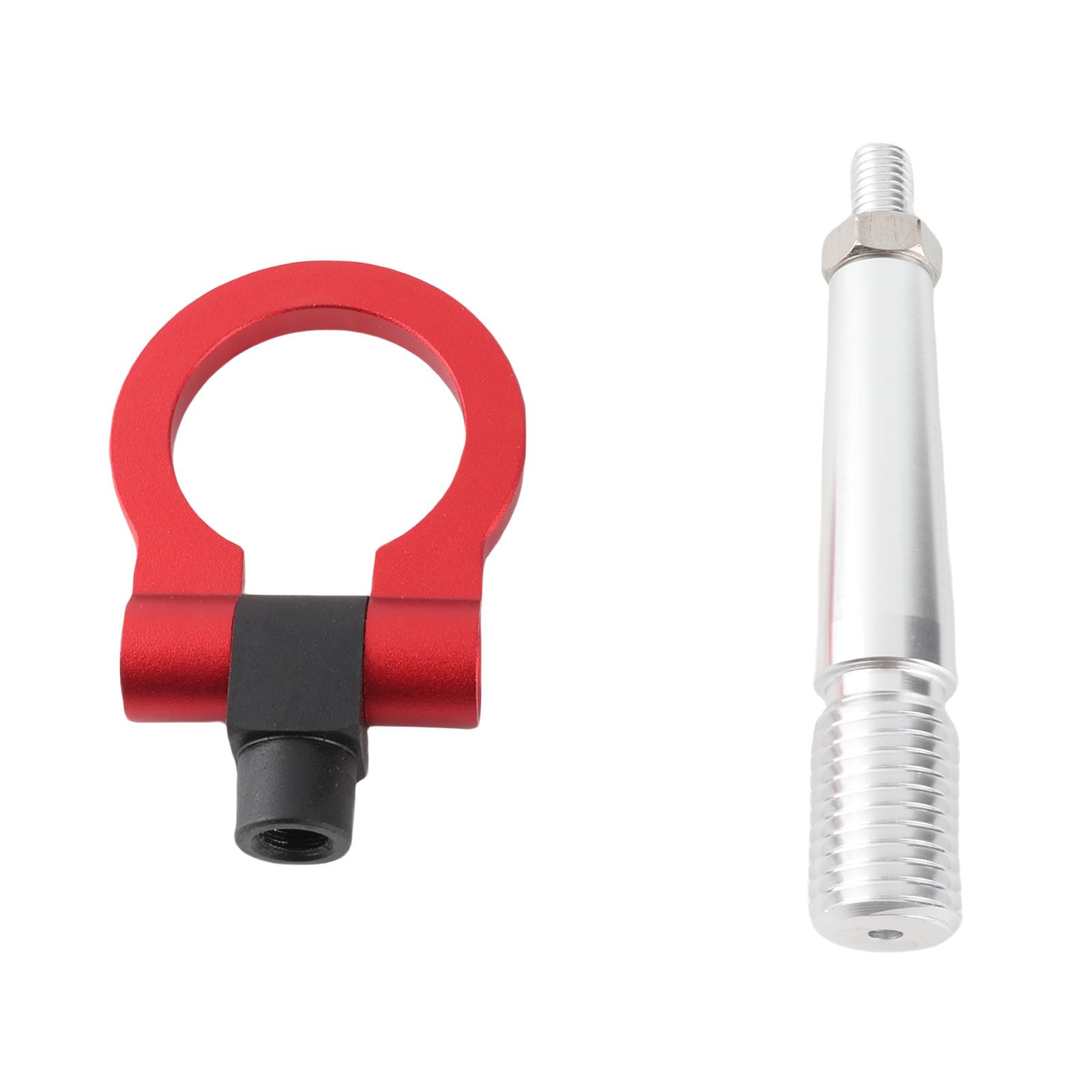 Qiilu Gancio di traino per auto, gancio di traino anteriore posteriore per anello di traino a vite stile JDM adatto per FX35/FX45/FX50 QX70(Rosso)