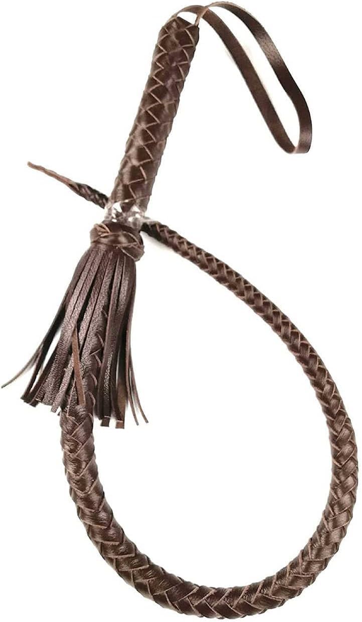 Frusta da Equitazione in Pura Pelle Frusta per Equitazione E Addestramento di Animali per Cane, Cavallo E Autodifesa - Corta, Robusta E Affidabile
