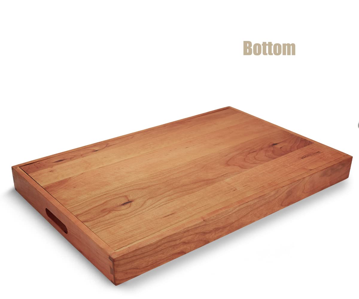 Plateau ottoman rectangulaire extra large en bois de cerisier avec poignées, pour servir le thé, le café ou le petit déjeuner au lit, 71 x 45 cm