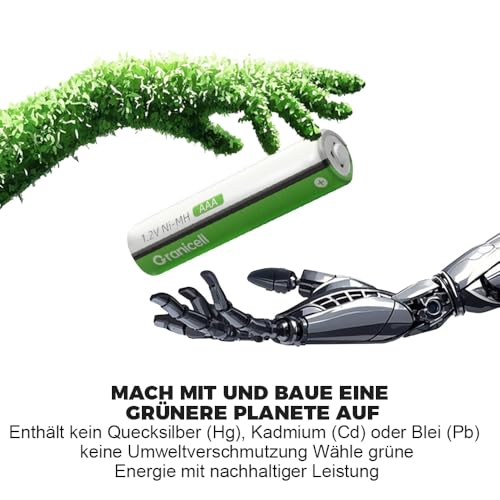 Granicell AAA Wiederaufladbare Batterien 1100 mAh Hohe Kapazität 1500 Zyklen, 1,2V NiMH Niedrige Selbstentladung AAA Batterie, 12er Pack – Ansicht 6