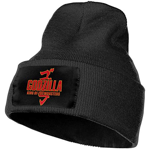 Monster Godzilla Unisex Winter Hats Watch Warm Soft Knit Beanie Ski Skull Hats Black